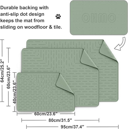 OHMO Cat Litter Mat XXL Trapping Mat Premium Silicone Rubber 37.5x25.2 Sage - Image 5