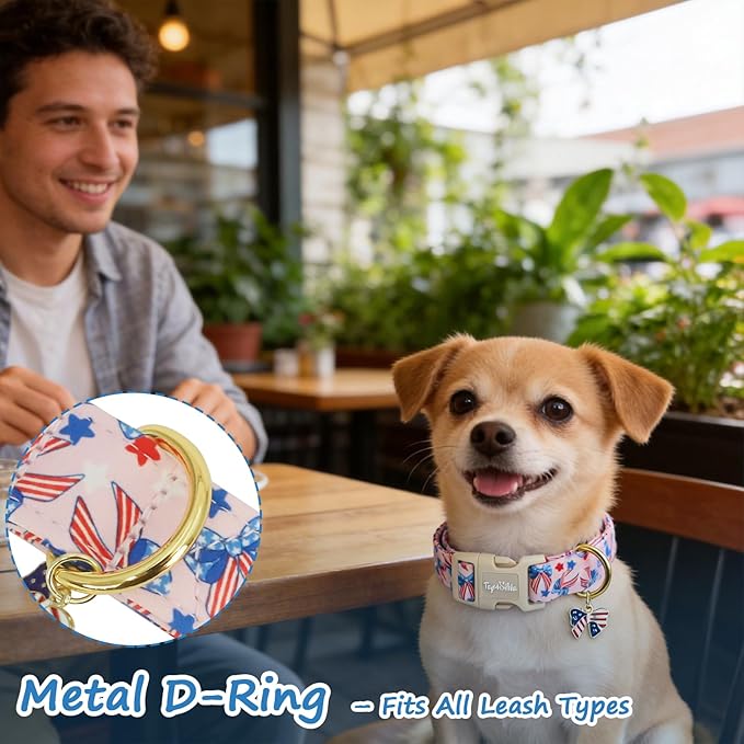 4th of July Independence Day Dog Collar, Cotton Adjustable Pet Collar - Image 5