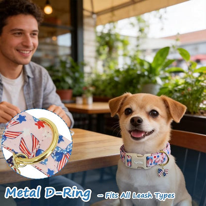 4th of July Independence Day Dog Collar, Cotton Adjustable Pet Collar - Image 5