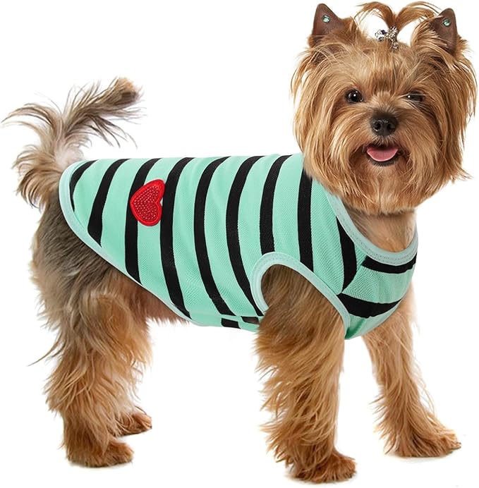 Dog Shirts for Small Dogs, Striped T-Shirts Pets Vest Pet Apparel Tee Shirts by PREFERHOUSE