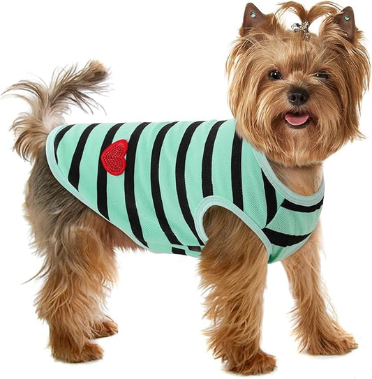 Dog Shirts for Small Dogs, Striped T-Shirts Pets Vest Pet Apparel Tee Shirts by PREFERHOUSE