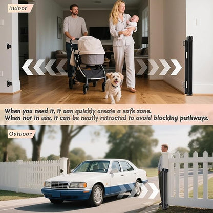 Miumoon 200 inch Retractable Baby Gates 37 inch Tall, Retractable Gate - Image 5