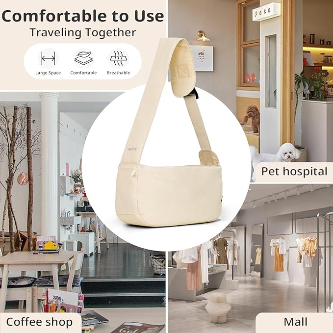 ONECUTE Crossbody Dog Sling Carrier, Wearable Portable Pet Bag - Image 7