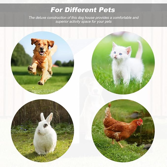 FDW Dog House Indoor Outdoor Durable Ventilate Waterproof Pet Plastic Dog House - Image 4