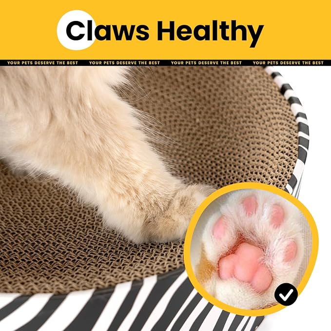 Conlun Oval Cat Scratcher Bed, 2-in-1 Cat Scratching Board, Natural Corrugated - Image 4