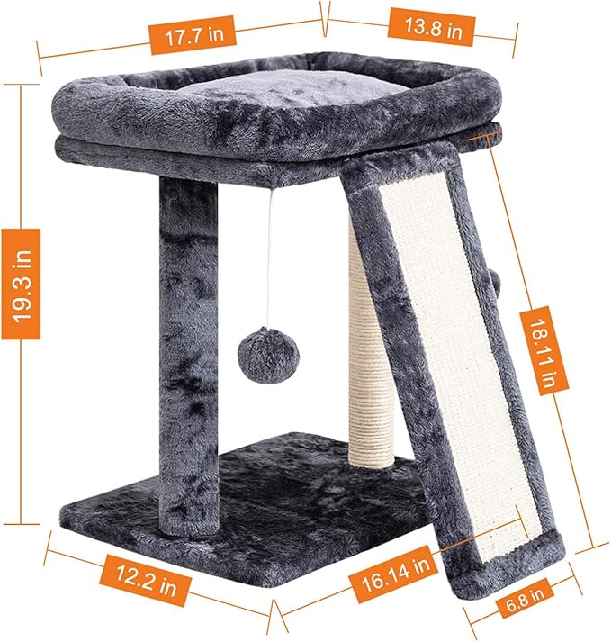 SYANDLVY Small Cat Tree with Perch, Cat Scratching Board - Image 3
