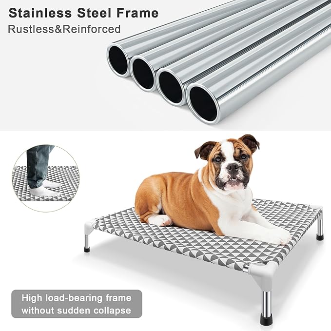 Kuntrust Elevated Outdoor Dog Bed, Medium Size, Cotton Material, Non-Slip Feet - Image 7