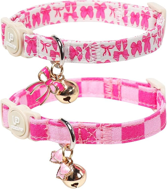 Cat Collar, Pretty Pink Kitten Collars by UPURARAPUP