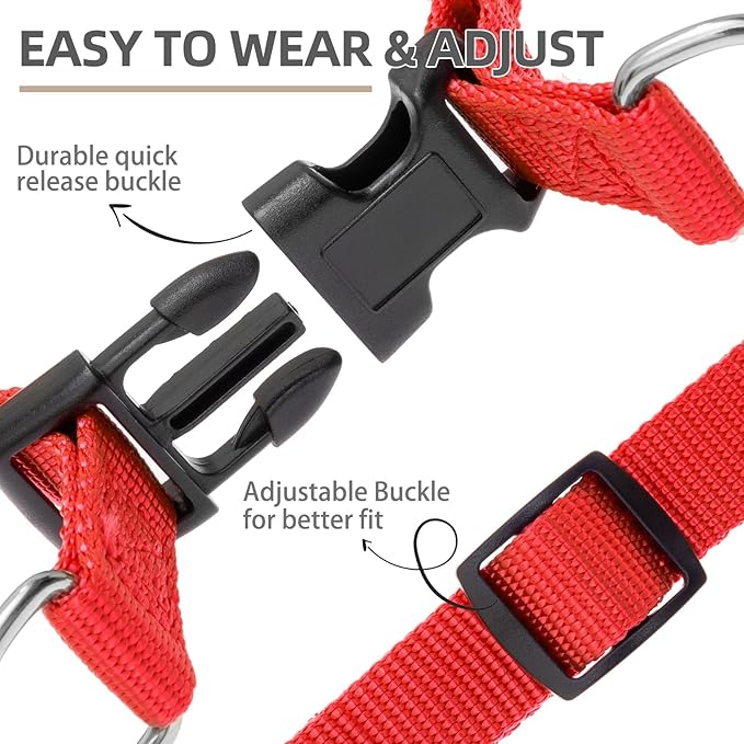 PUPTECK No Pull Dog Harness Soft Adjustable Basic Nylon Step in Puppy Vest - Image 3