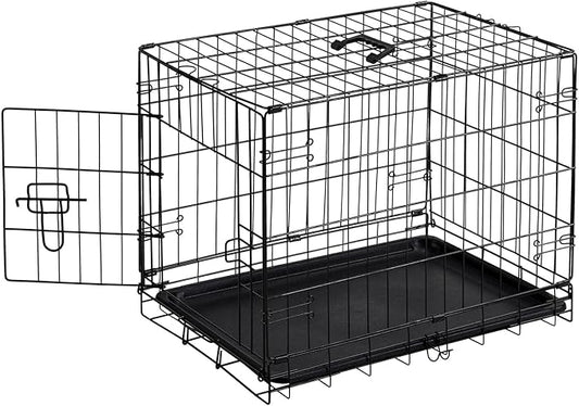 Sweetcrispy 24 Inch Single Door Dog Crate, Metal Pet Kennel by Sweetcrispy