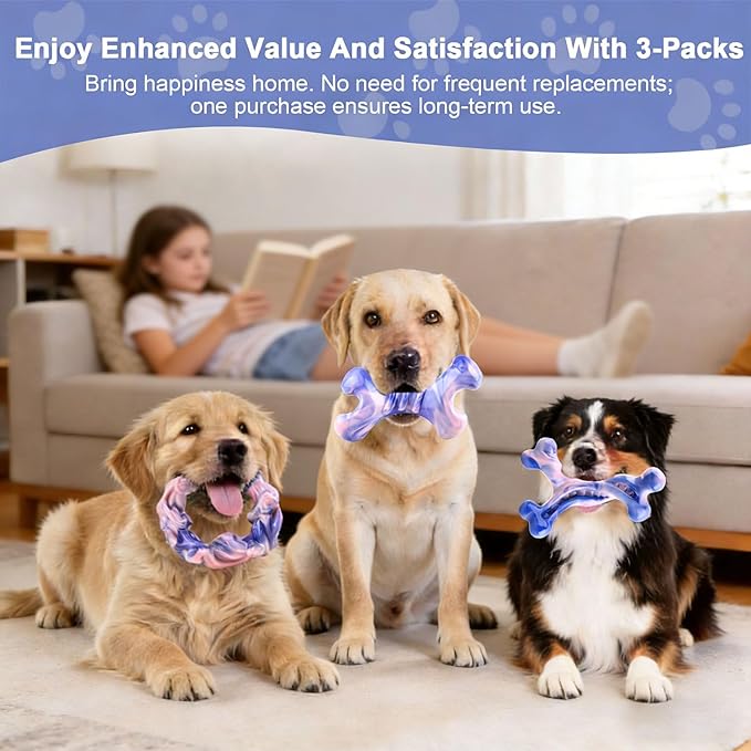 Rensh 3-Pack Tough Dog Chew Toys - Image 6