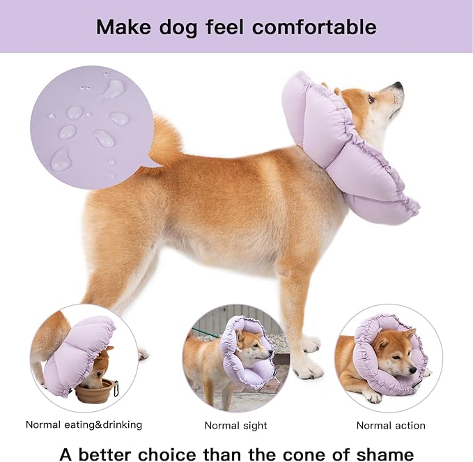 H HIDREAM Soft Dog Cones for Medium Dogs, Cute Adjustable Cone for Dogs to Stop - Image 3