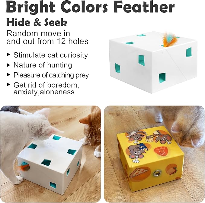 Migipaws Automatic MigiBox Plus Cat Toys 3 n1 Interactive Pounce Mystery Under - Image 5