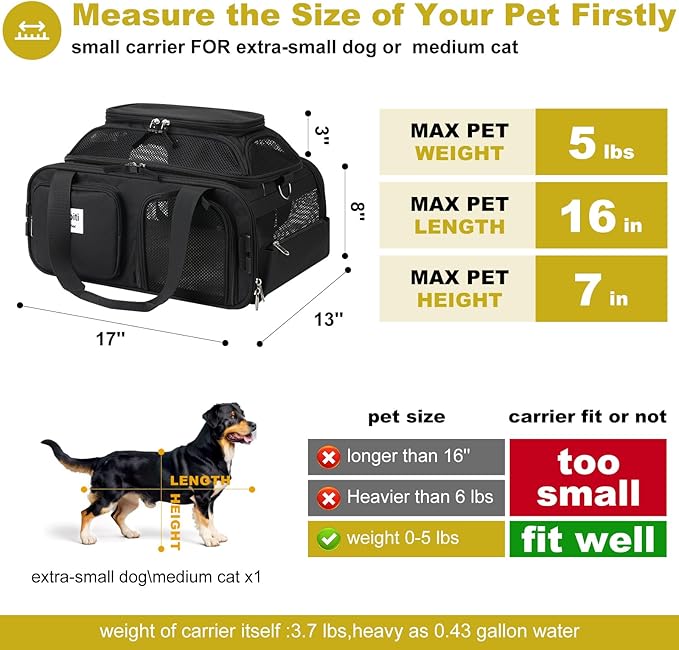 pidipiti 17x13x8 Frontier Allegiant Breeze Airline Approved top Expandable pet - Image 2
