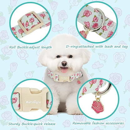 Dog Collar for Medium Dogs, Spring &Summer Theme Blue Medium Dog Collars - Image 2