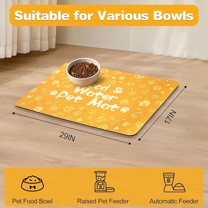 Pet Feeding Mat, Dog Cat Mat for Food and Water, Dog Bowl Waterproof Placemat - Image 7