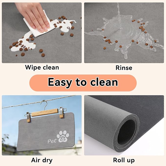 Dog Cat Feeding Mat-Absorbent Pet Bowl Mat - Image 6