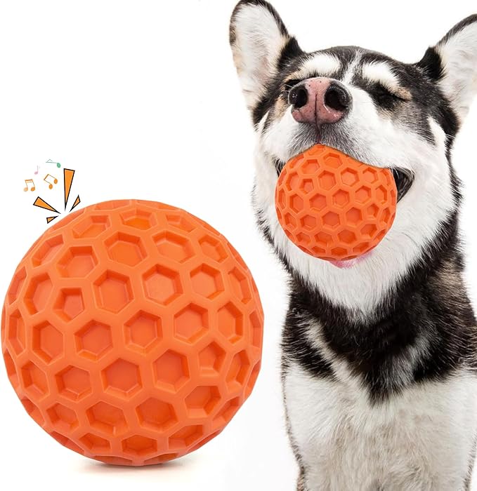 Squeaky Dog Toys for Aggressive Chewers, Indestructible Dog Balls for by Unknown