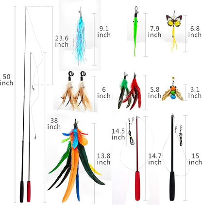 miwoowim Cat Toys Interactive for Indoor Cats, Fishing Pole Toy, Retractable - Image 3