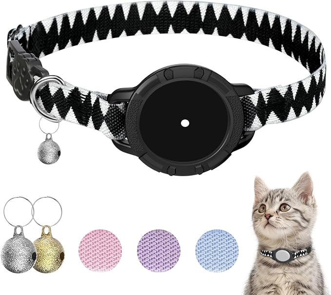 AirTag Cat Collars, Stretchy Collar by Sucegi