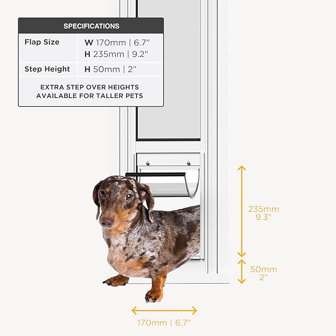 Hakuna Pets White Glass Patio Pet Door - Image 2