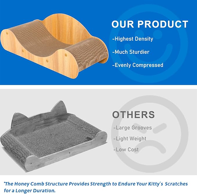 Simple Deluxe Cat Scratcher Cardboard Bed, Scratch Lounger - Image 6