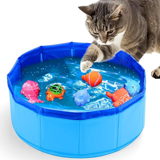 BABORUI Cat Pool Toy with Fish-Water Cat Toys, Portable Cat Pool Toy, Cat Water by BABORUI