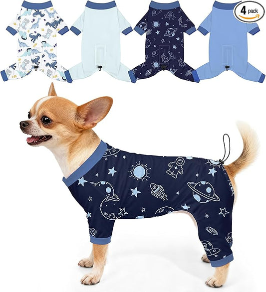 Bienbee Dog Pajamas, 4 Pack Dog Recovery Suit Shedding Suit Cute Soft Puppy by Bienbee