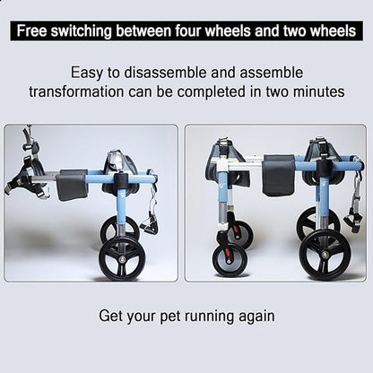 4 Wheel Dog Wheel Chair Leg Brace Adjustable, Back Leg Dog Wheelchair, Dog - Image 3