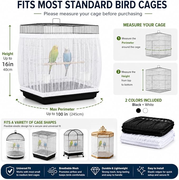 RAINFLOW 2 Pack Bird Cage Seed Catcher - Image 3