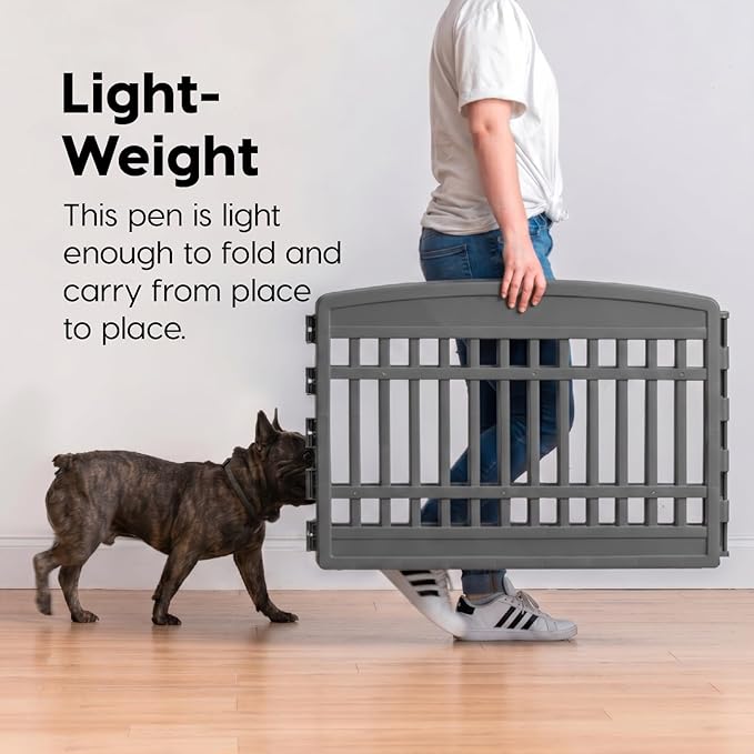 IRIS USA 24" Dog Playpen 6-Panel Pet Exercise Pen - Image 7