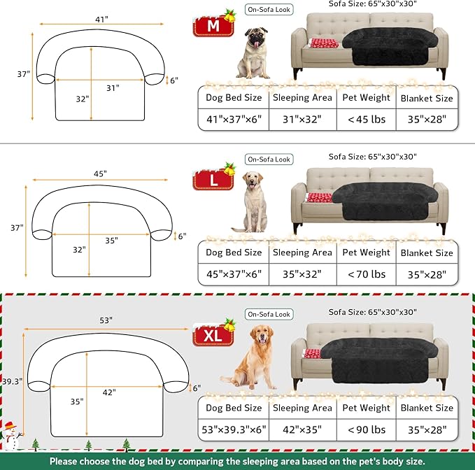 GGIB Calming Dog Bed Christmas Throw Blanket Fluffy Plush Dog Mat Furniture - Image 5