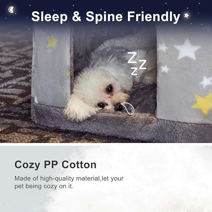 JIUPETY Cute Cat Beds for Indoor Cats, Foldable Cat House - Image 3