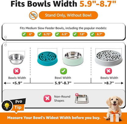 LOOBANI Raised Dog Bowl Stand: Adjustable Width Elevated Dog Bowl Stand Water - Image 4
