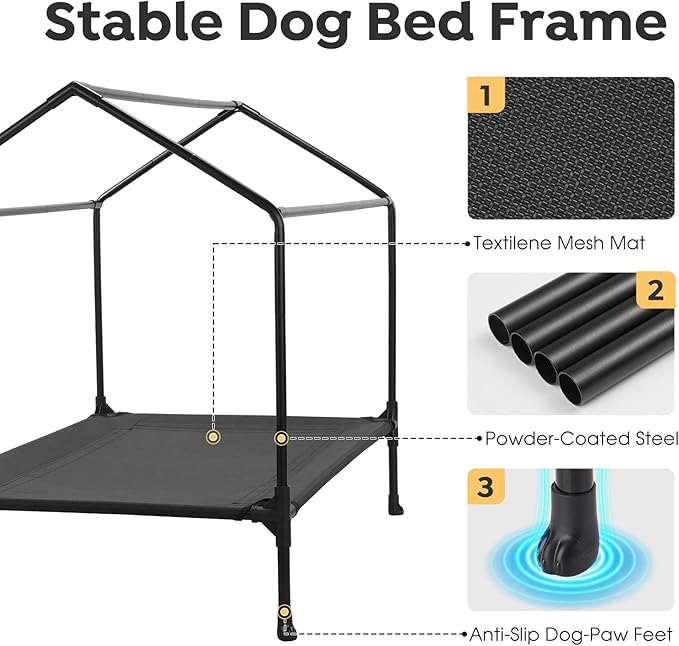 Veehoo 35" Dog House, 2-in-1 Large Dog House Outdoor Indoor Weatherproof - Image 4