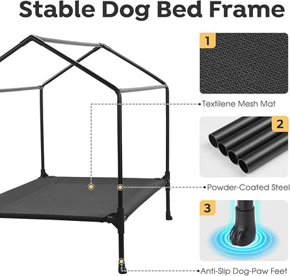 Veehoo 35" Dog House, 2-in-1 Large Dog House Outdoor Indoor Weatherproof - Image 4