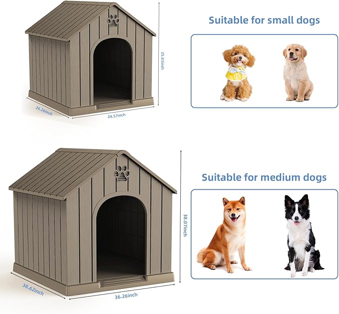 Small Dog House Indoor，Weatherproof Resin Outdoor Dog House - Image 3