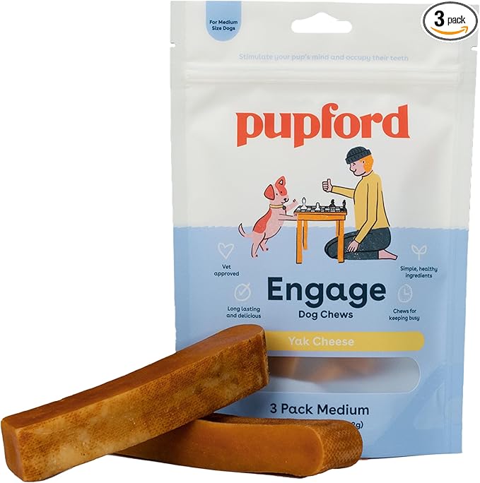 Pupford Yak Cheese Chews for Dogs & Teething Puppies, Long-Lasting Himalayan by Pupford