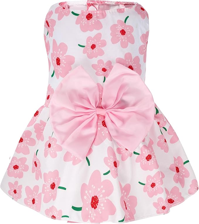 choyaxo Floral Dog Dress Cute Dog Skirt Pet Dress Summer Pet Clothes - Image 2