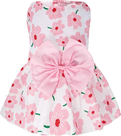 choyaxo Floral Dog Dress Cute Dog Skirt Pet Dress Summer Pet Clothes - Image 2