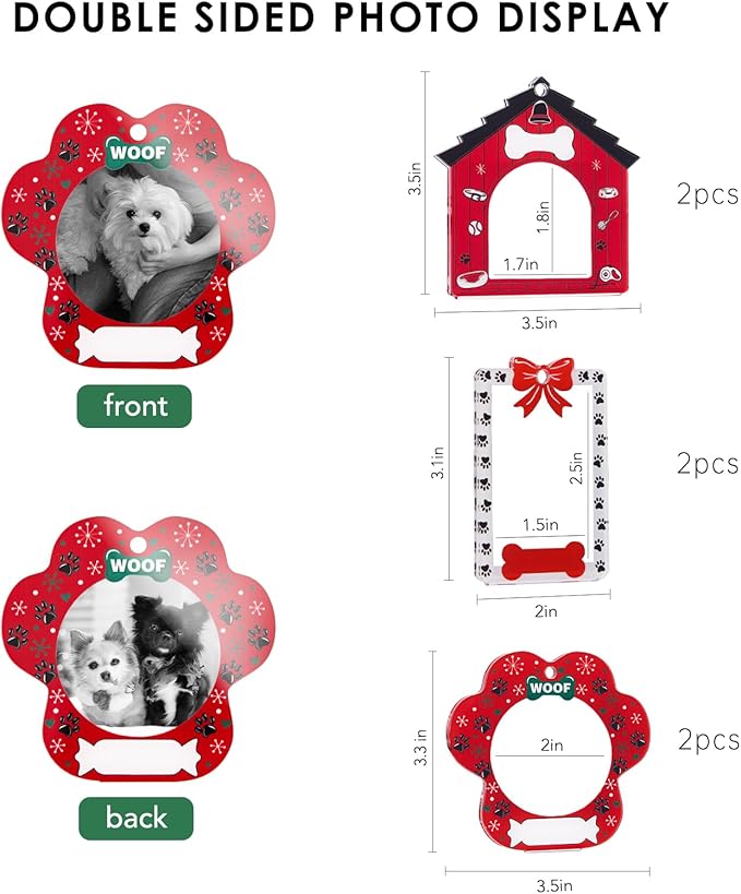 UNIQOOO Pet Christmas Acrylic Picture Frame Ornaments - Image 4