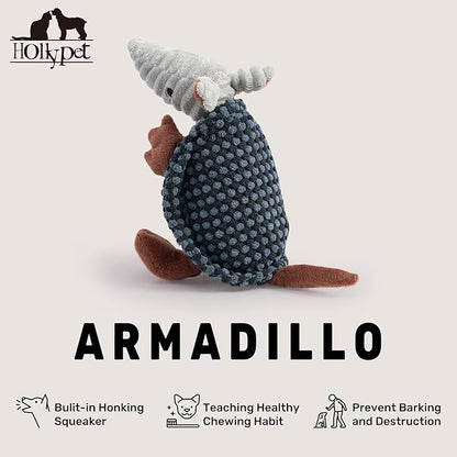 Hollypet Plush Dog Squeaky Toy Stuffed Armadillo Animal Pet Puppy Chew Toys - Image 4