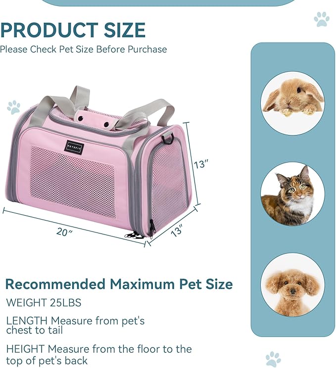 PETSFIT Cat Carrier for Large Cats, Dog Carriers for Small Dogs Under 25 Lbs - Image 5