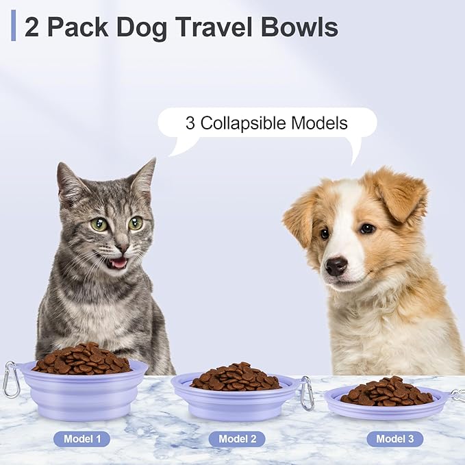 Kytely Collapsible Dog Bowls for Travel, Foldable Pet Food Bowl - Image 2