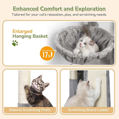Globlazer 52in Cat Tower for Multiple Indoor Cats, Heavy Duty Multi-Level Cat - Image 4