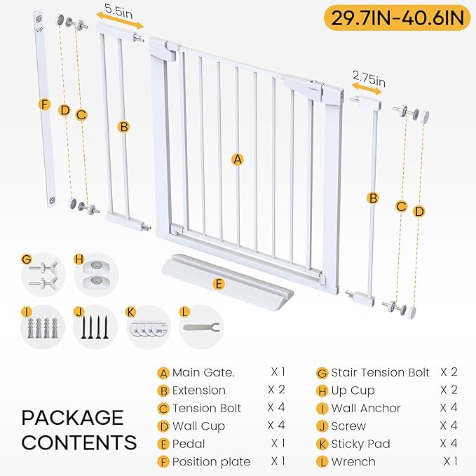 Cumbor 2 Pack 29.7-40.6" Baby Gate - Image 9