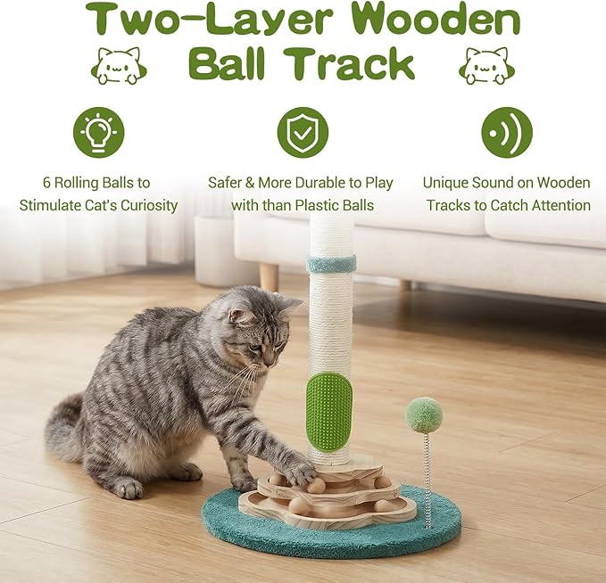 25.6inches Tall Cat Scratching Post, Cute Cat Scratching Post - Image 3
