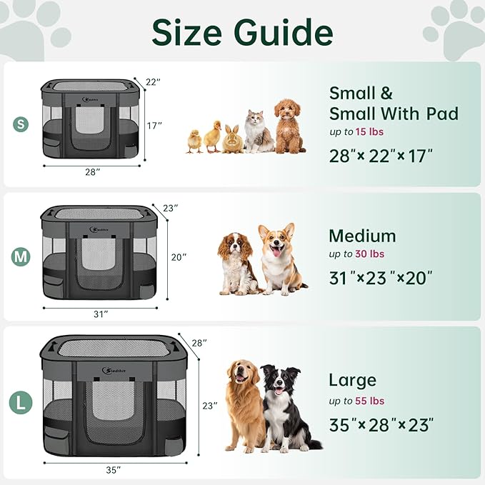 Dog Playpen, Cat Pet Puppy Pen, Portable Playpens - Image 2
