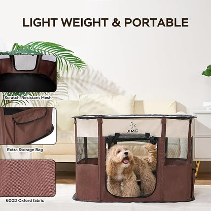 Portable Foldable Pet Playpen Collapsible Crates Kennel Playpen - Image 5