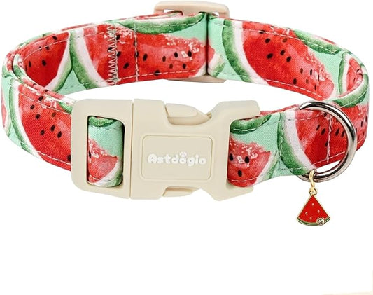 Summer Dog Collar with Watermelon, Adjustable Cotton Puppy Collars by Unknown
